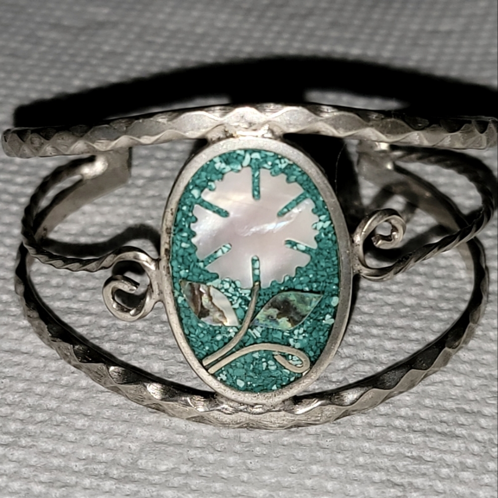 Alpaca silver cuff bracelet